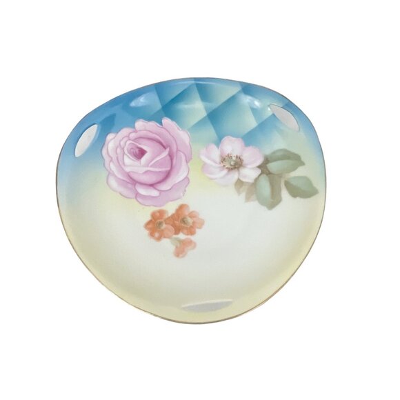 Antique RS Germany Hand Painted Porcelain Serving Bowl With Floral Design Gold T - Picture 2 of 7